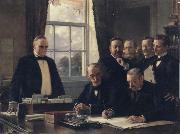 Theobald Chartran Signing of the Peace Protocol Between Spain and the United States France oil painting artist